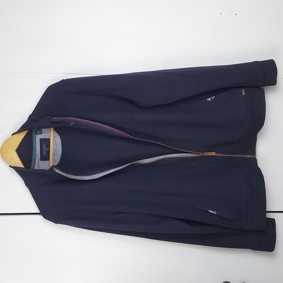 Ted Baker London Mens Black Sweater Coat Full zip Pockets Preppy Acadamia Sz.XL - Picture 7 of 12